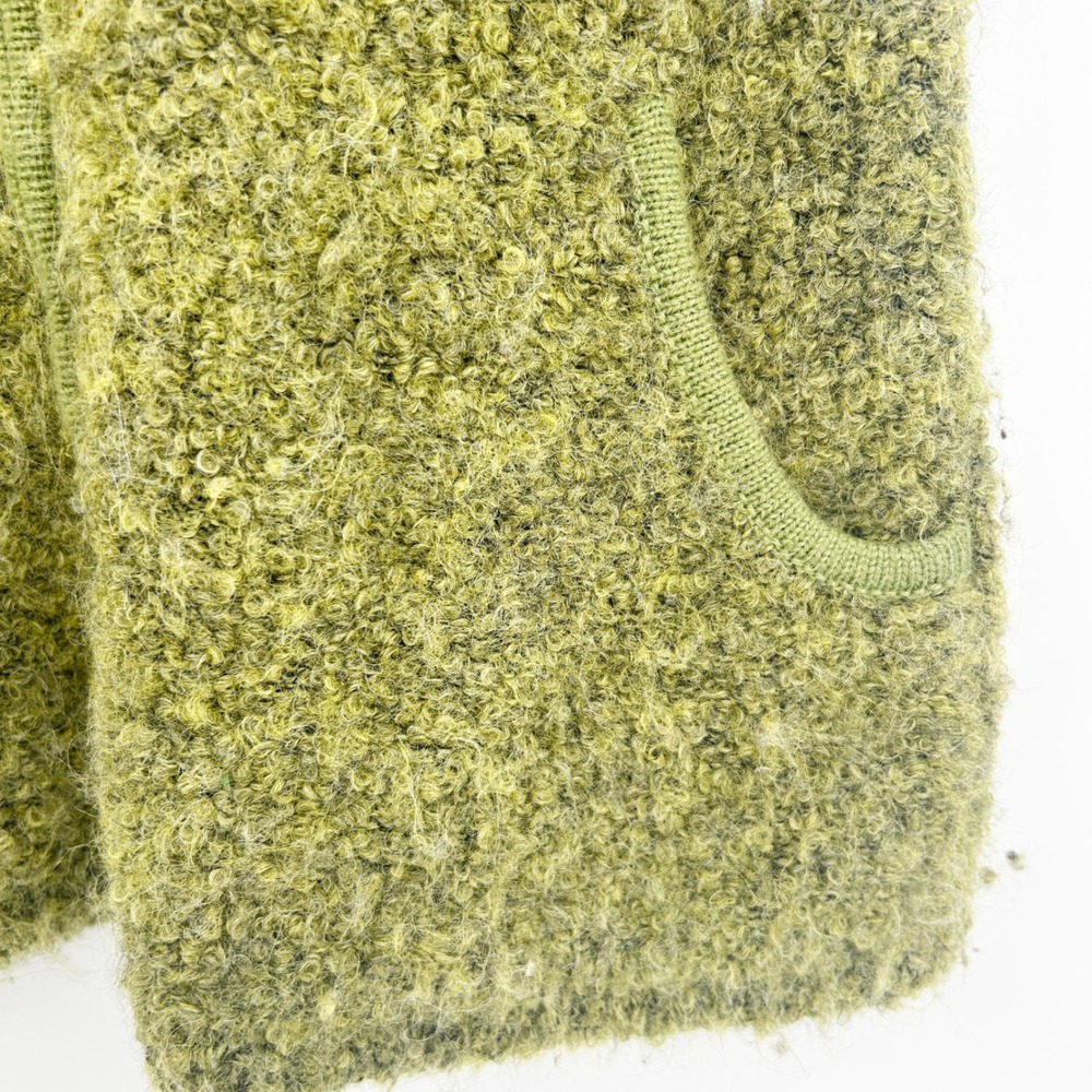 Tabask Womens Handmade In Peru Knit Alpaca Wool Blend Vest‎ M Green Zip Pockets - Picture 4 of 8